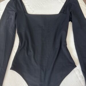 Aritzia Black Square Neck Bodysuit